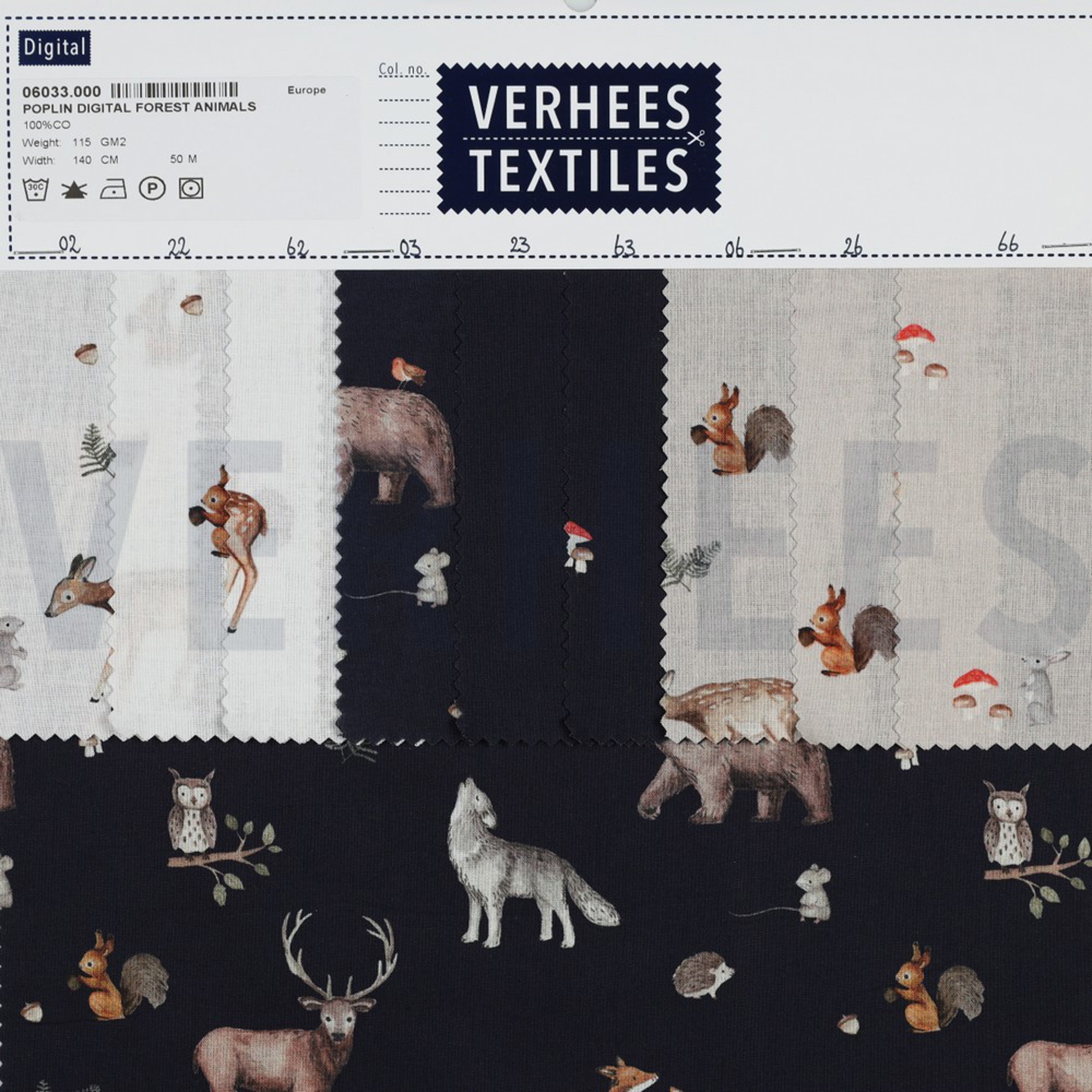 POPLIN DIGITAL FOREST ANIMALS WHITE (high resolution) #4