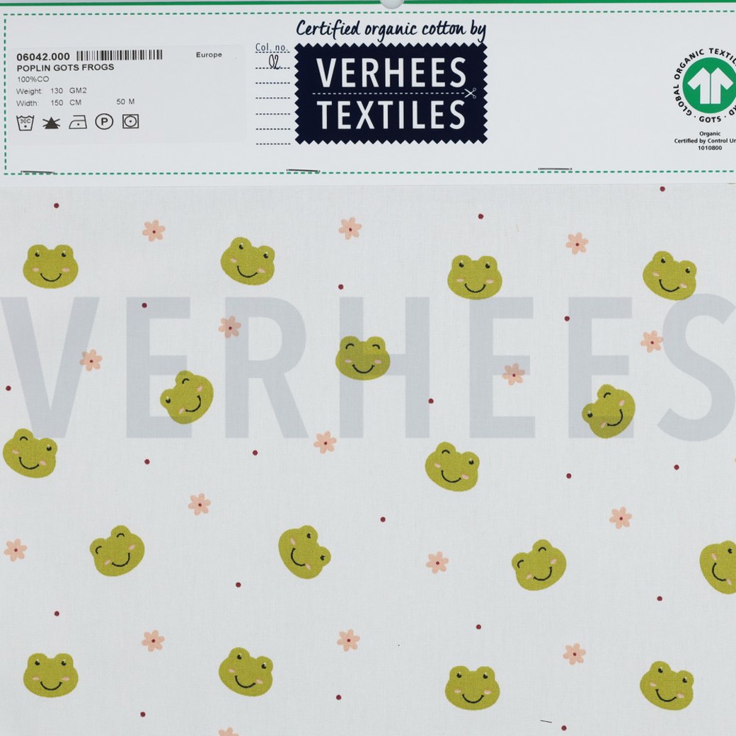 POPLIN GOTS FROGS WHITE #4