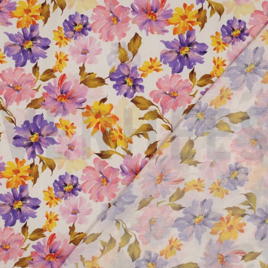 VISCOSE RADIANCE DIGITAL FLOWERS OFFWHITE #7