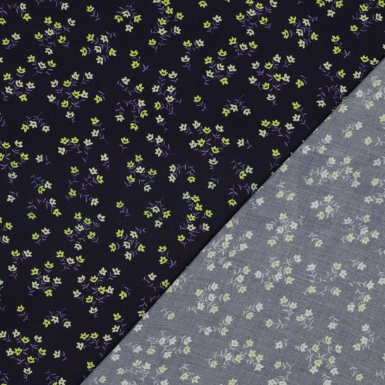 VISCOSE RADIANCE DIGITAL FLOWERS NAVY #7