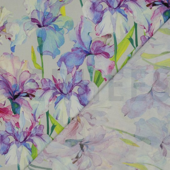 VISCOSE RADIANCE DIGITAL FLOWERS ECRU #7