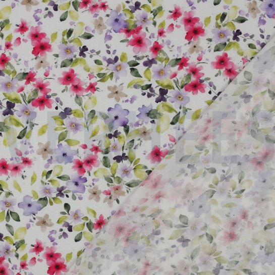 VISCOSE RADIANCE DIGITAL FLOWERS WHITE #7