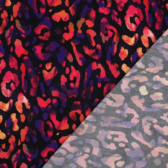 VISCOSE RADIANCE DIGITAL ANIMAL SKIN BLACK #7