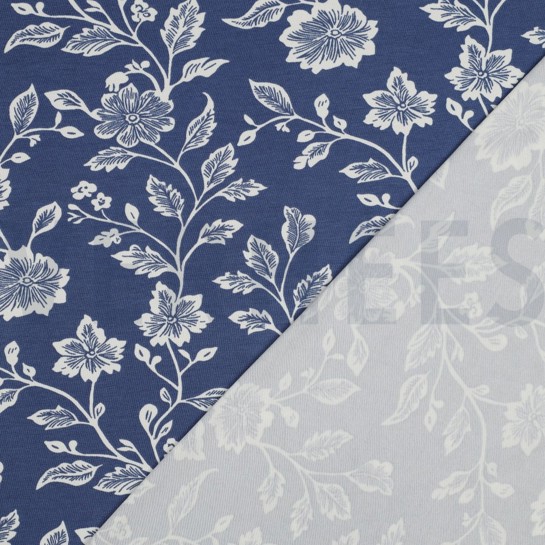 VISCOSE JERSEY FLOWERS BLUE #7