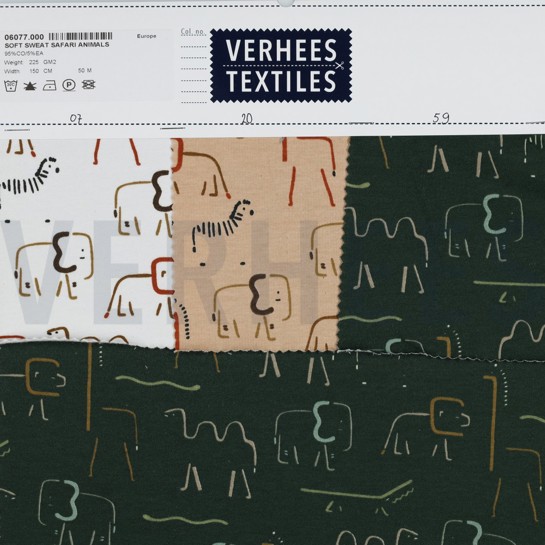 SOFT SWEAT SAFARI DIEREN DONKERGROEN #7