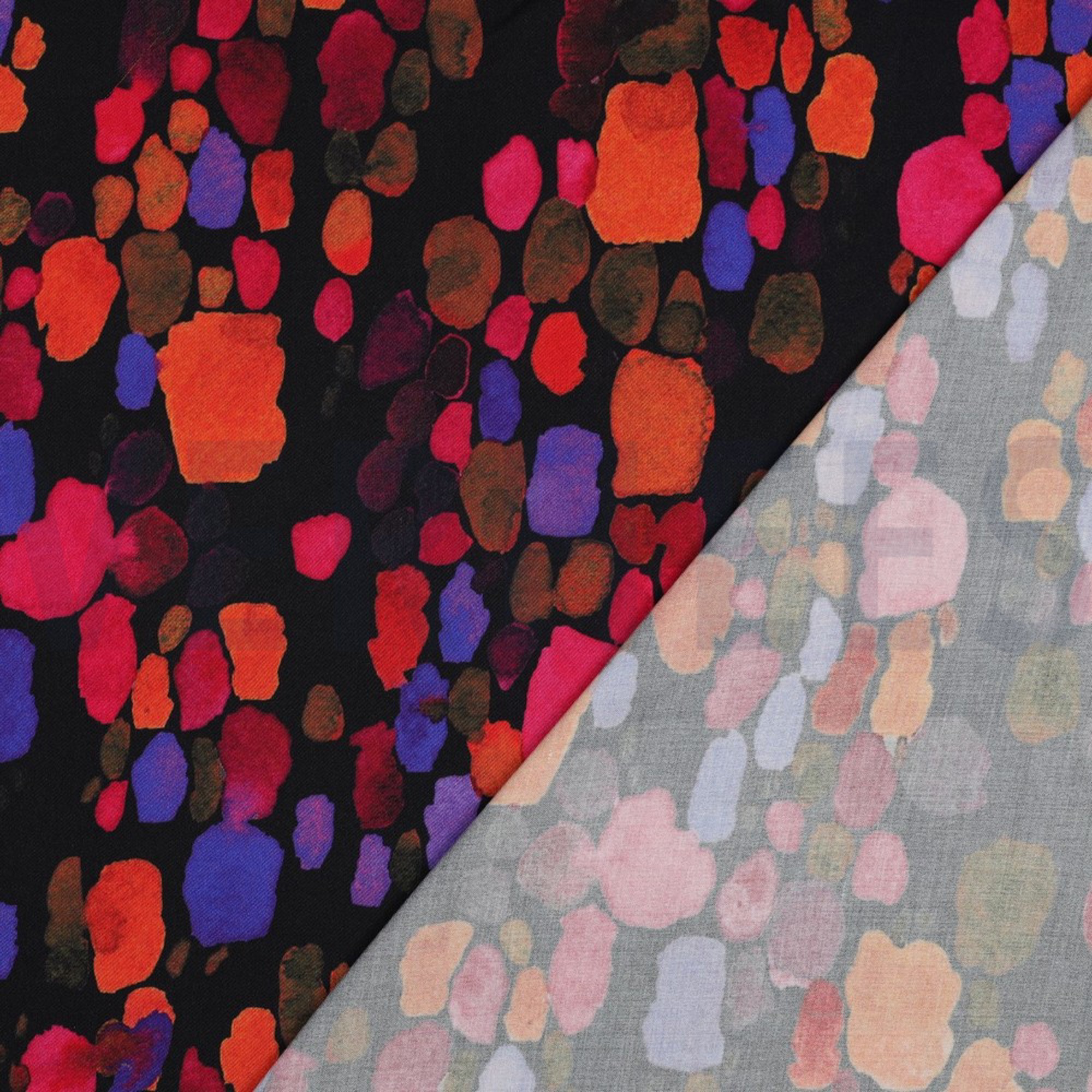 VISCOSE SATIN DIGITAL ABSTRACT BLACK (high resolution) #4