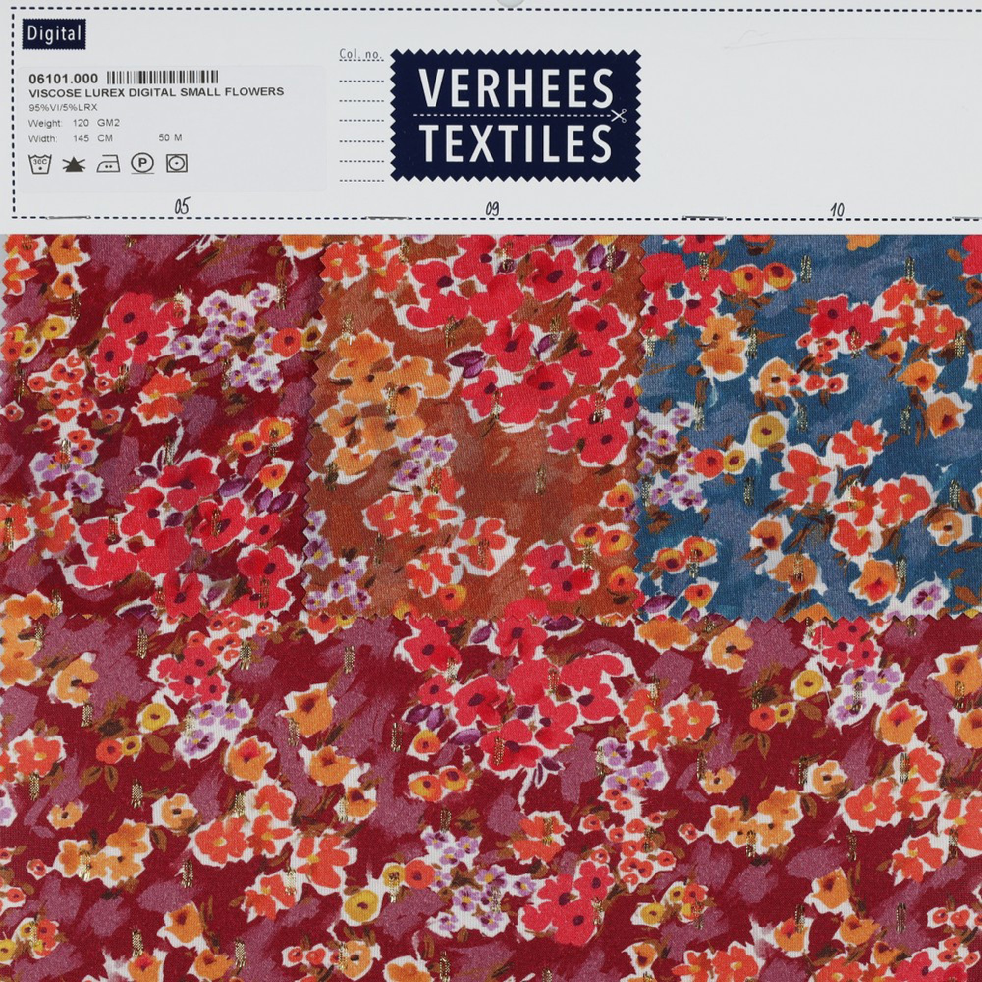 VISCOSE LUREX DIGITAL SMALL FLOWERS RUST (high resolution) #4