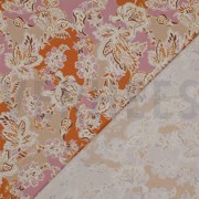 VISCOSE SATIN DIGITAL FLOWERS ORANGE (thumbnail) #4