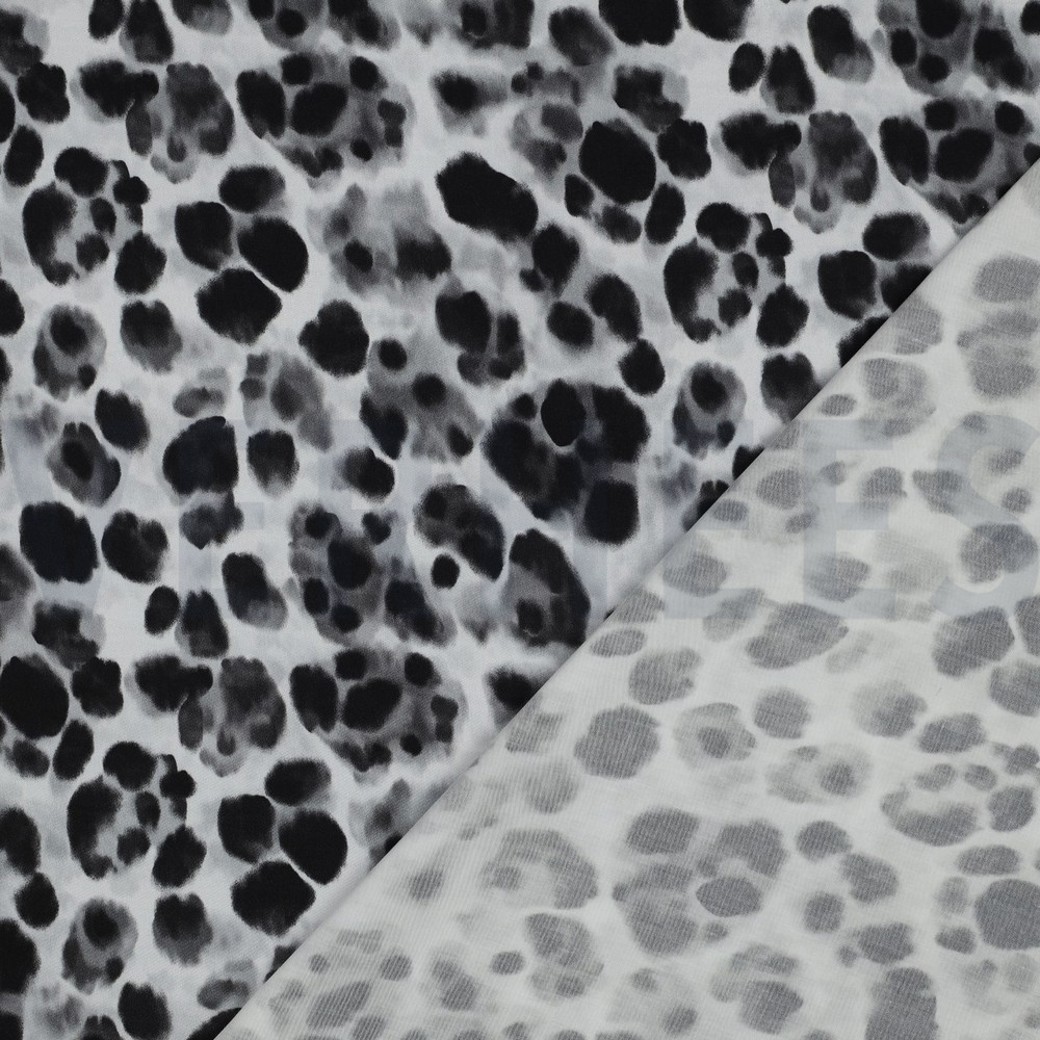 VISCOSE SATIN DIGITAL ANIMAL SKIN BLACK #4
