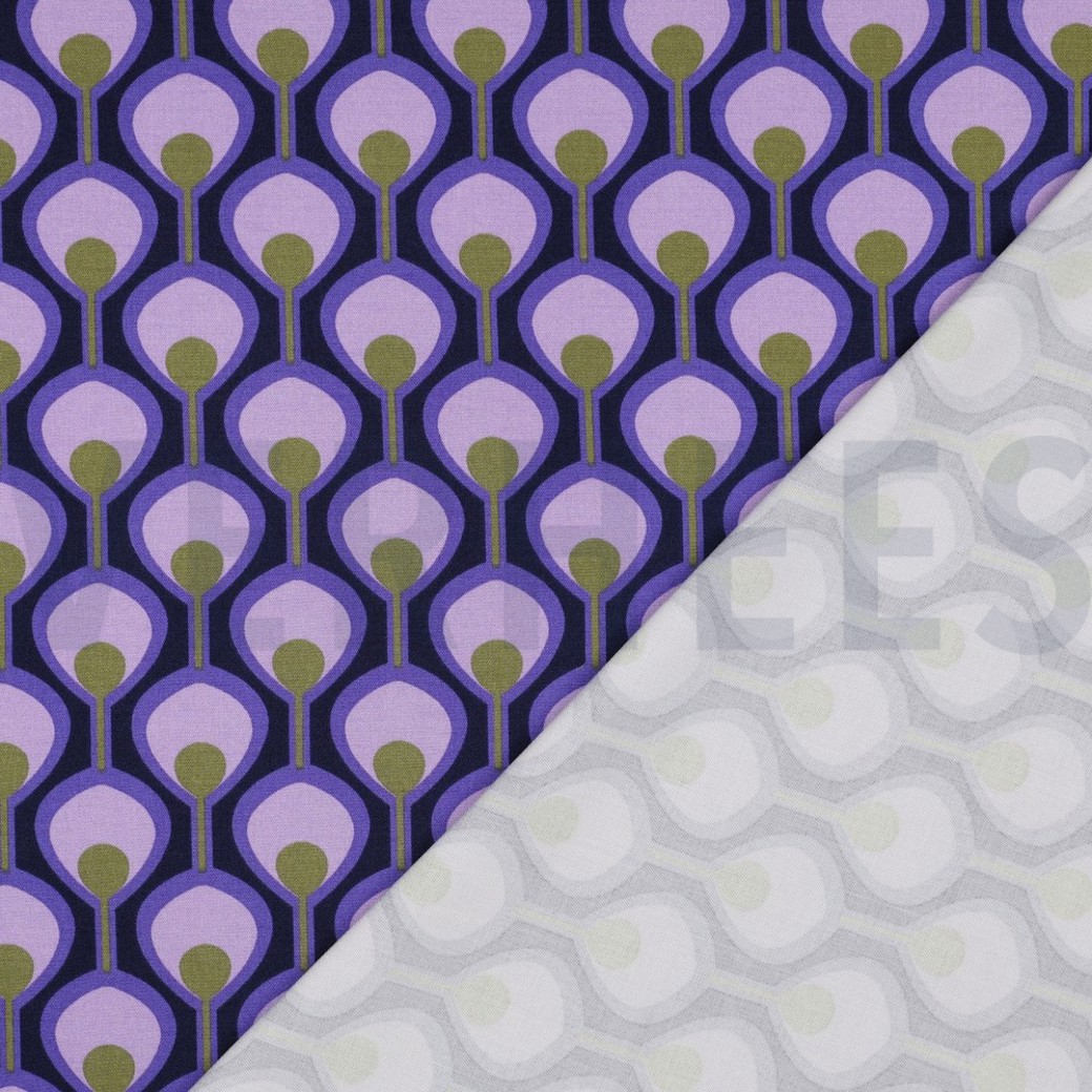 ROSELLA STRETCH ABSTRACT DARK PURPLE #4