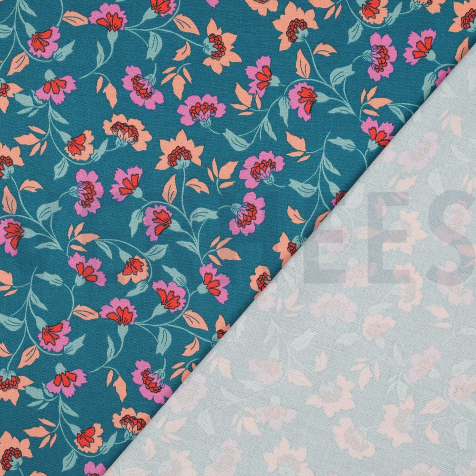 ROSELLA STRETCH FLOWERS PETROL (high resolution) #4