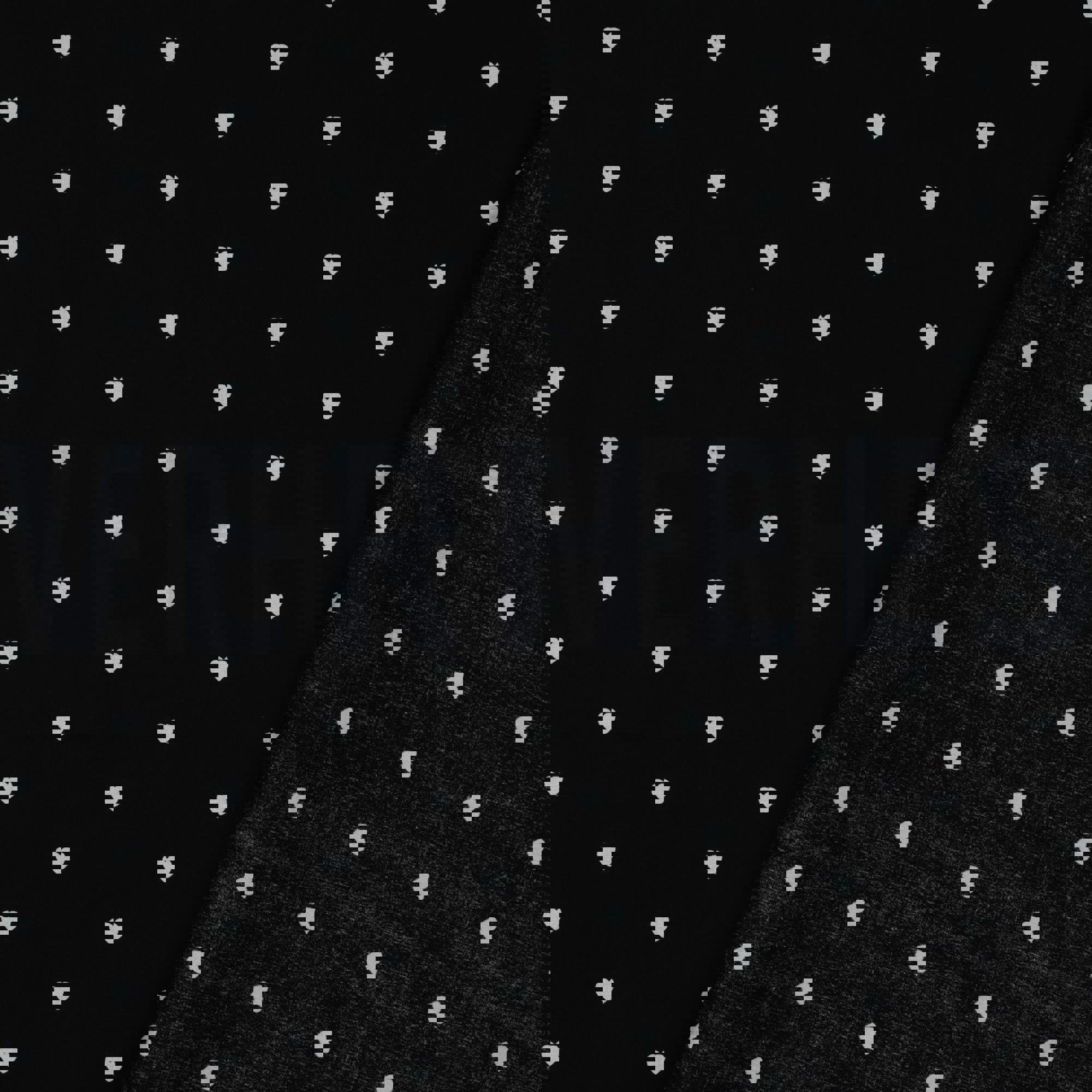 FINE POPLIN HEARTS BLACK / WHITE (high resolution) #4