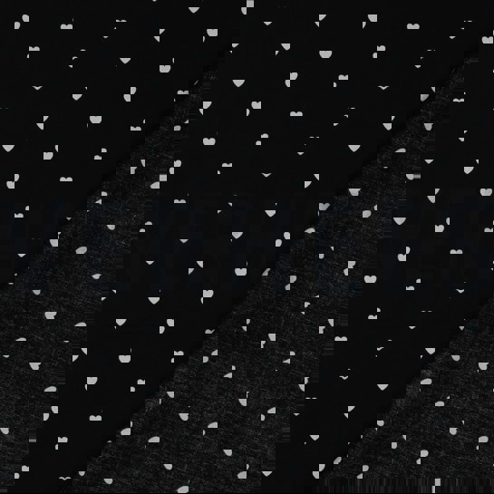 FINE POPLIN HEARTS BLACK/ WHITE #7