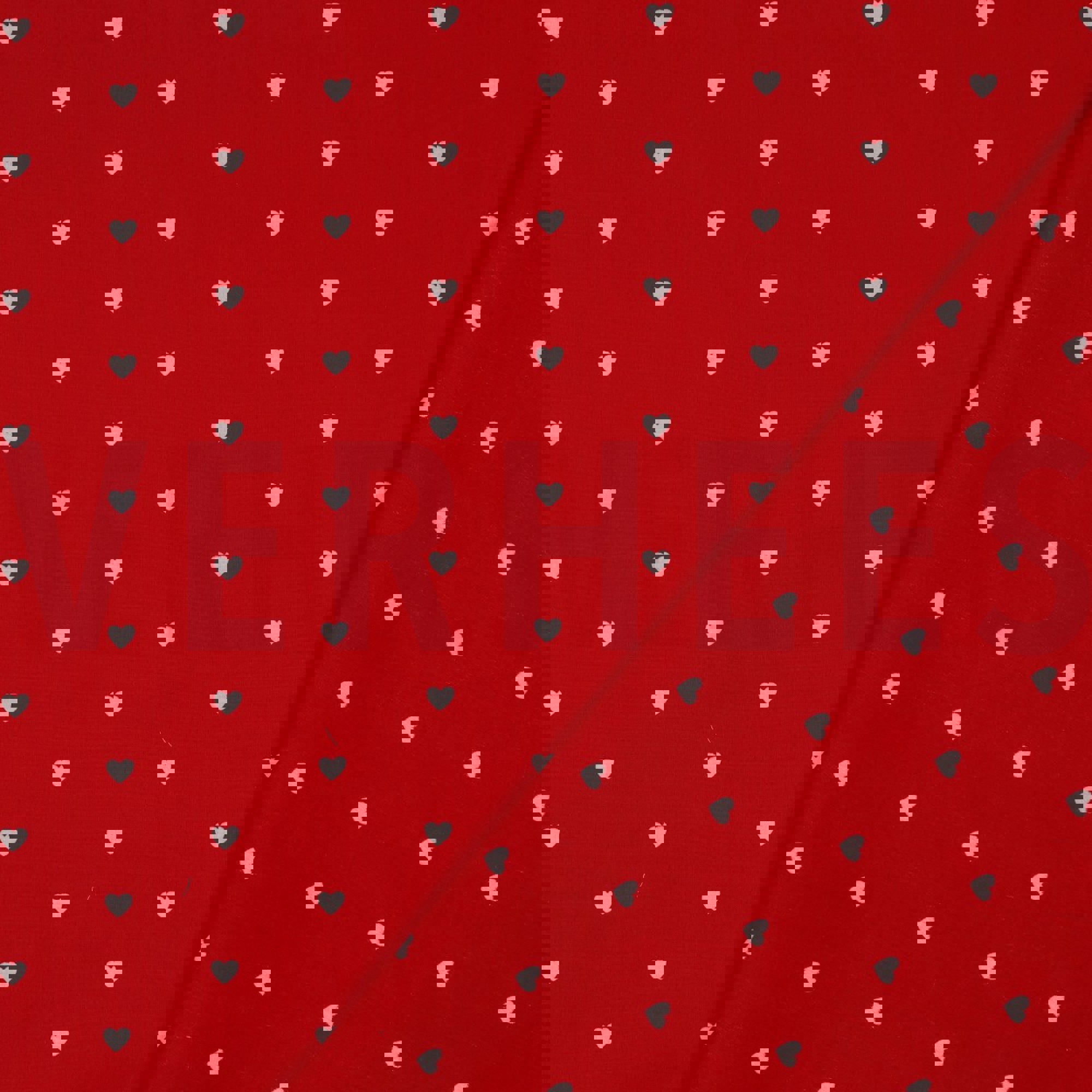 FINE POPLIN HEARTS DARK RED / WHITE (high resolution) #4
