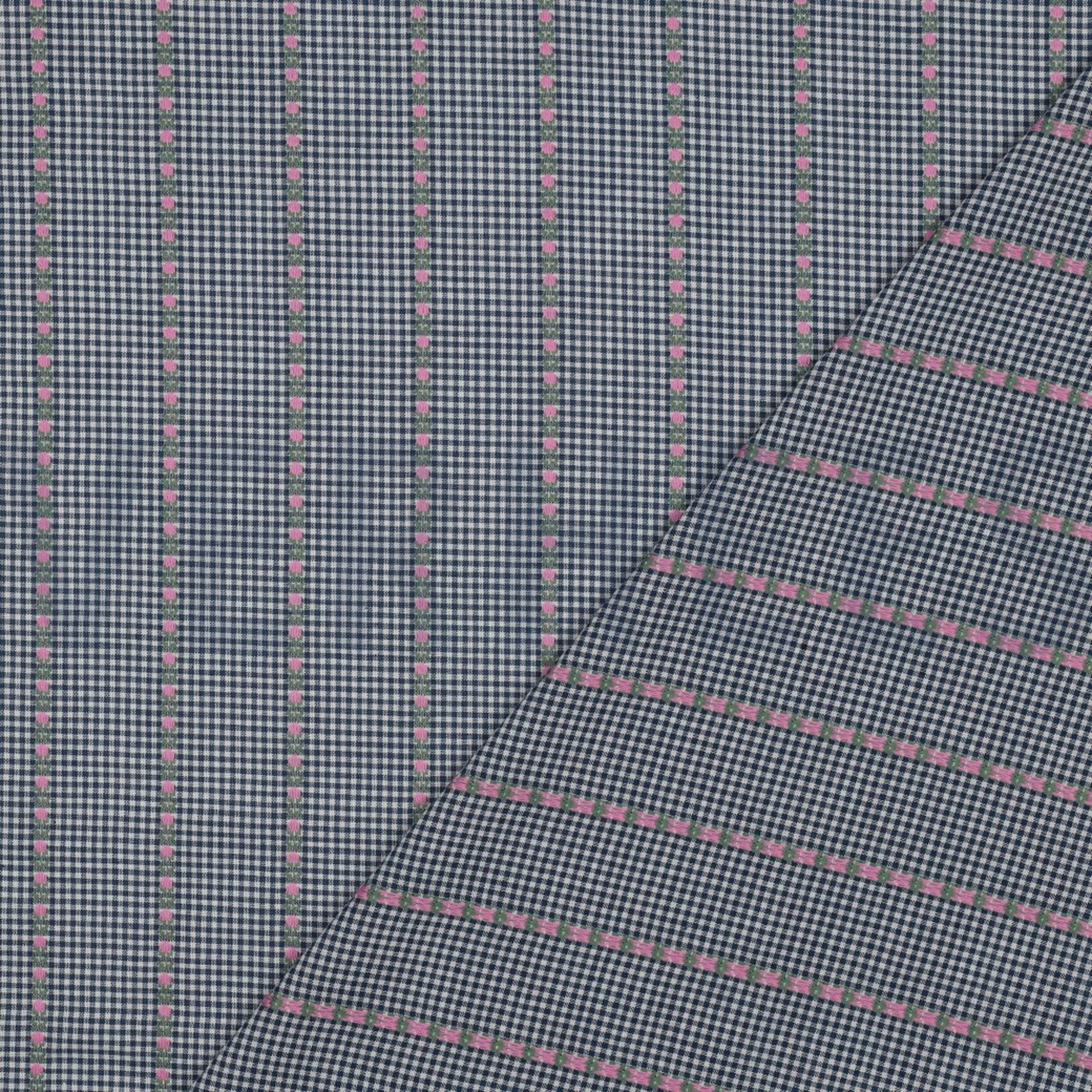 COTTON JACQUARD FLOWERS BLUE / WHITE (high resolution) #4