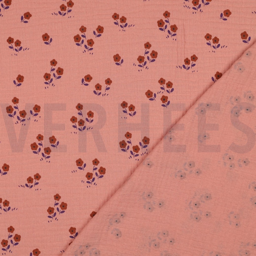 DOUBLE GAUZE FLOWERS PEACH #4
