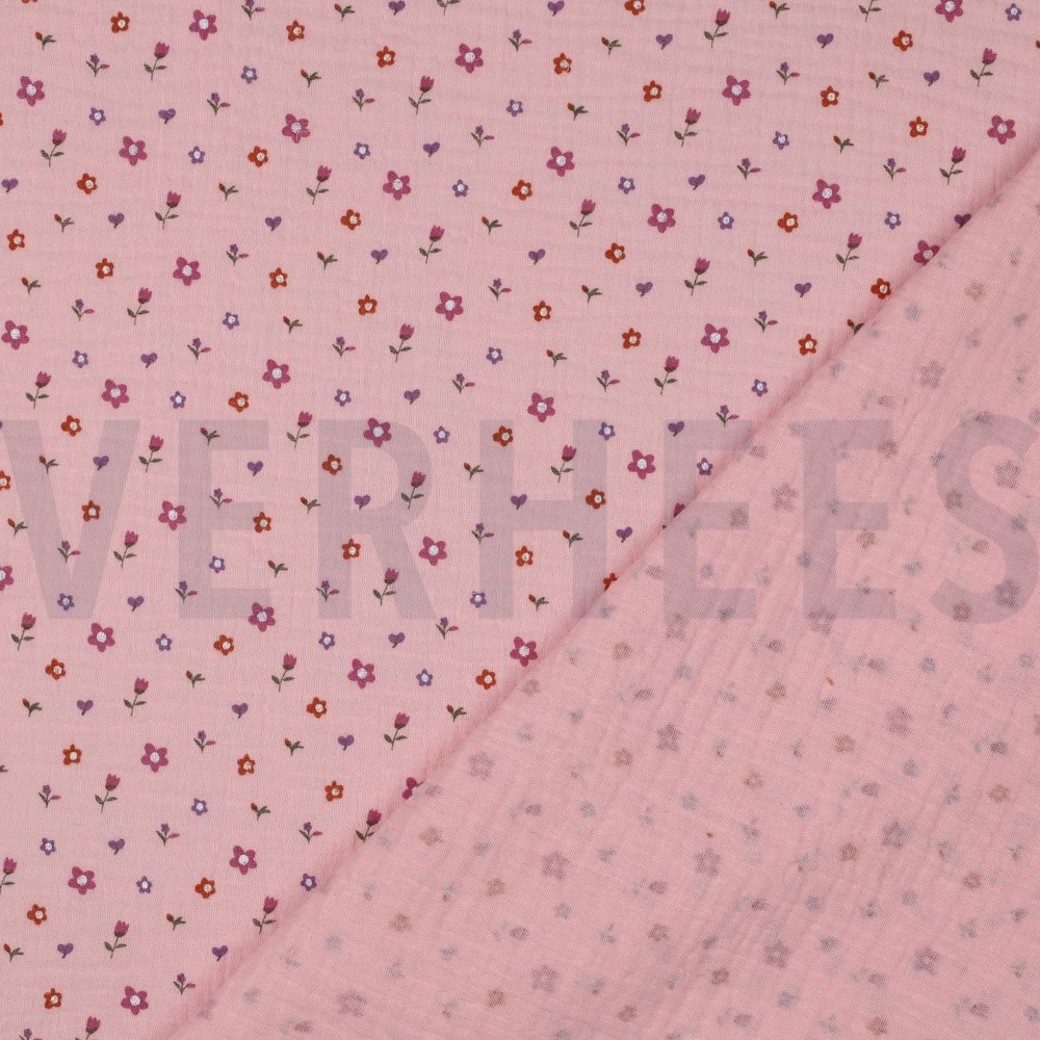 DOUBLE GAUZE FLOWERS LIGHT PINK #4
