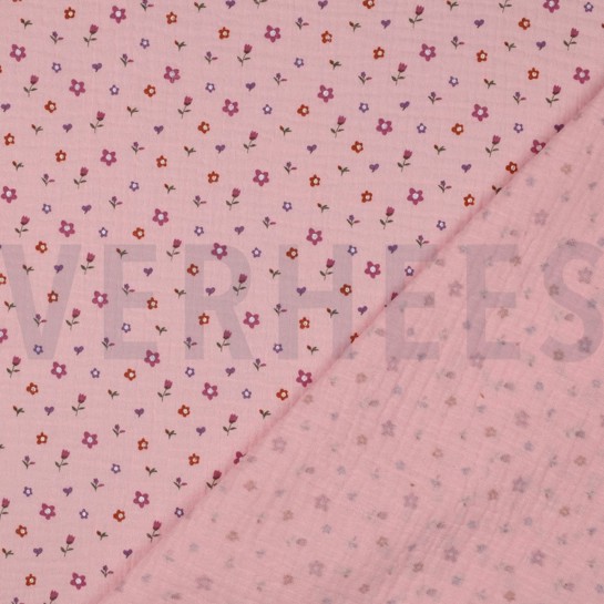 DOUBLE GAUZE FLOWERS LIGHT PINK #7