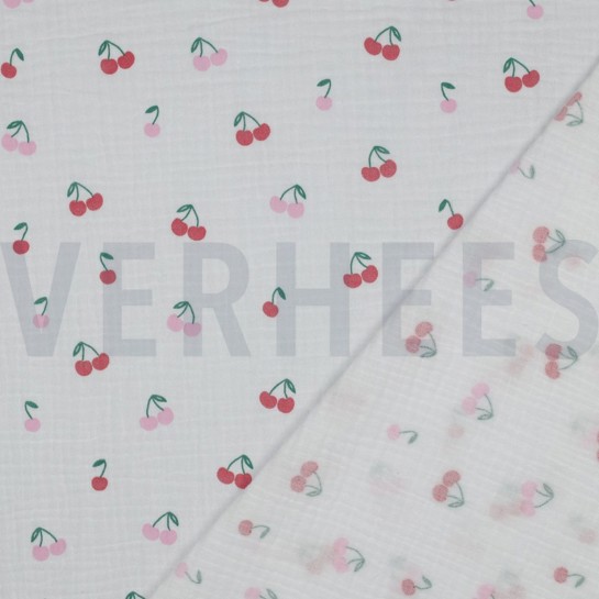 DOUBLE GAUZE FRUITS WHITE #7