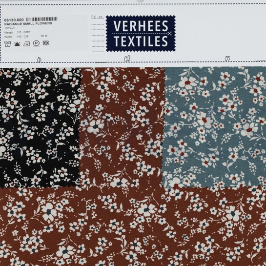 VISKOSE RADIANCE KLEINE BLUMEN SCHWARZ #7