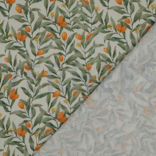 DOUBLE GAUZE DIGITAL LEAVES OFFWHITE #7