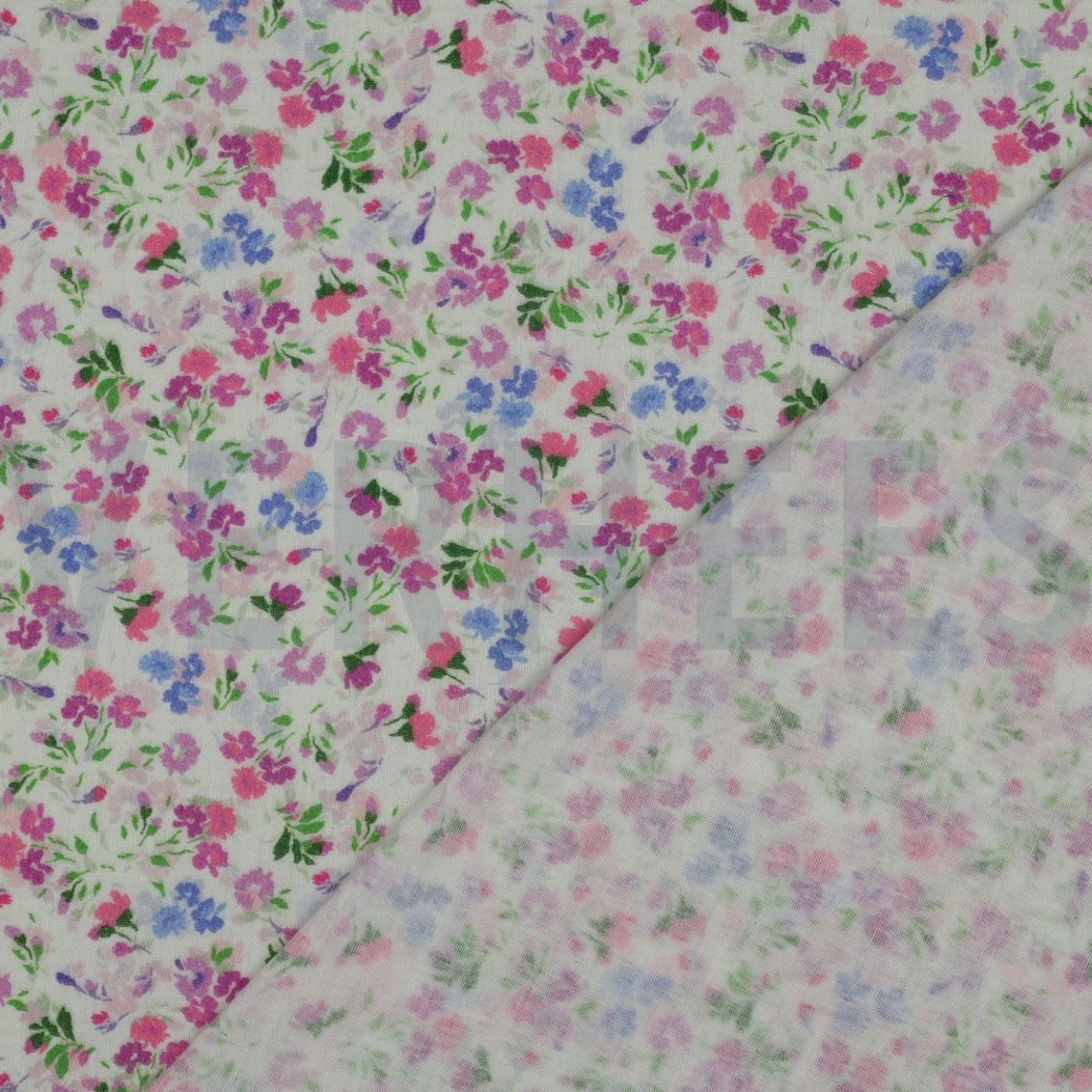 DOUBLE GAUZE DIGITAL FLOWERS OFF-WHITE #4