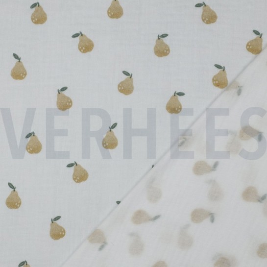 DOUBLE GAUZE DIGITAL PEARS WHITE #7