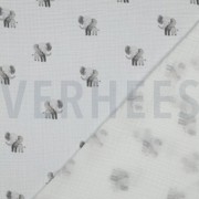 DOUBLE GAUZE GOTS DIGITAL ANIMALS WHITE (thumbnail) #4