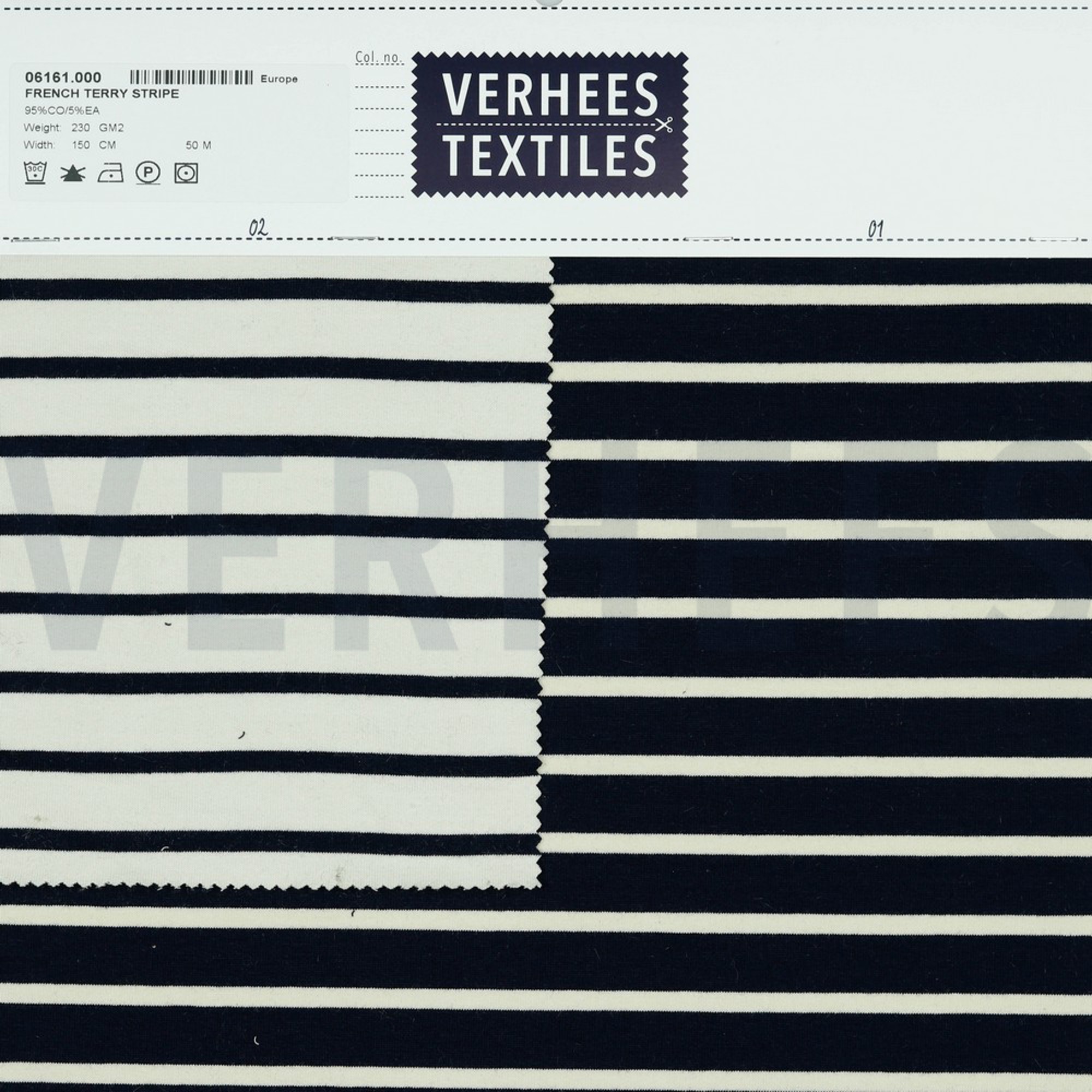 FRENCH TERRY STRIPE ECRU/NAVY (high resolution) #4