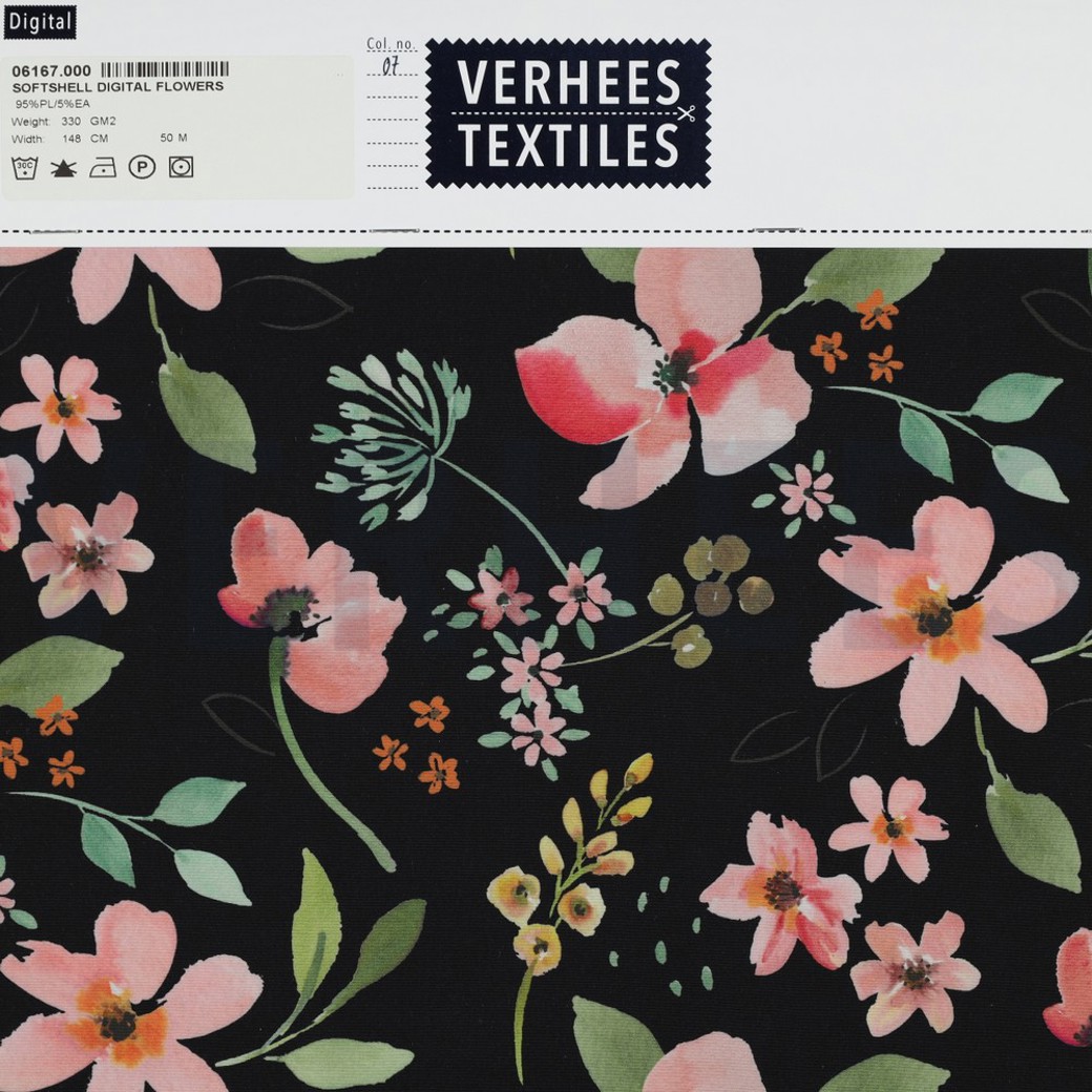 SOFTSHELL DIGITAL FLOWERS BLACK #4