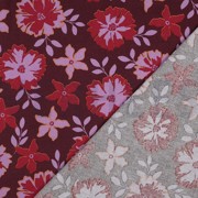 LINEN VISCOSE FLOWERS BORDEAUX (thumbnail) #4