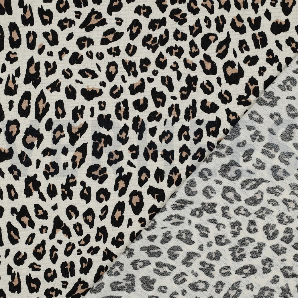 LINEN VISCOSE ANIMAL SKIN BEIGE #4