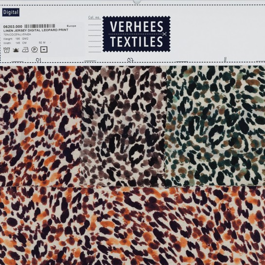 LIN JERSEY DIGITAL IMPRIMÉ LÉOPARD ORANGE NATUREL #7