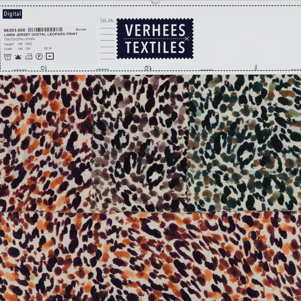 LINEN JERSEY DIGITAL LEOPARD PRINT GREEN #4