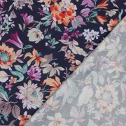 COTTON VISCOSE DIGITAL FLOWERS NAVY (thumbnail) #4
