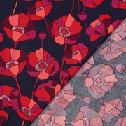 COTTON VISCOSE FLOWERS NAVY (thumbnail) #4
