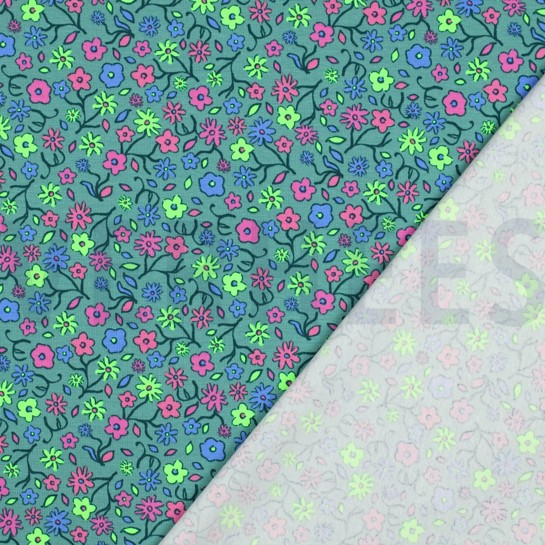 JERSEY NEON FLOWERS GREEN #7