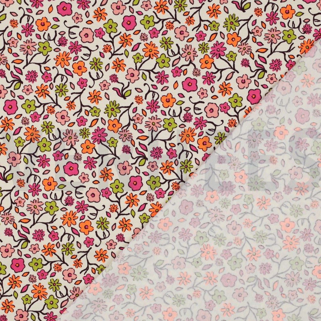 JERSEY NEON FLOWERS WHITE #4