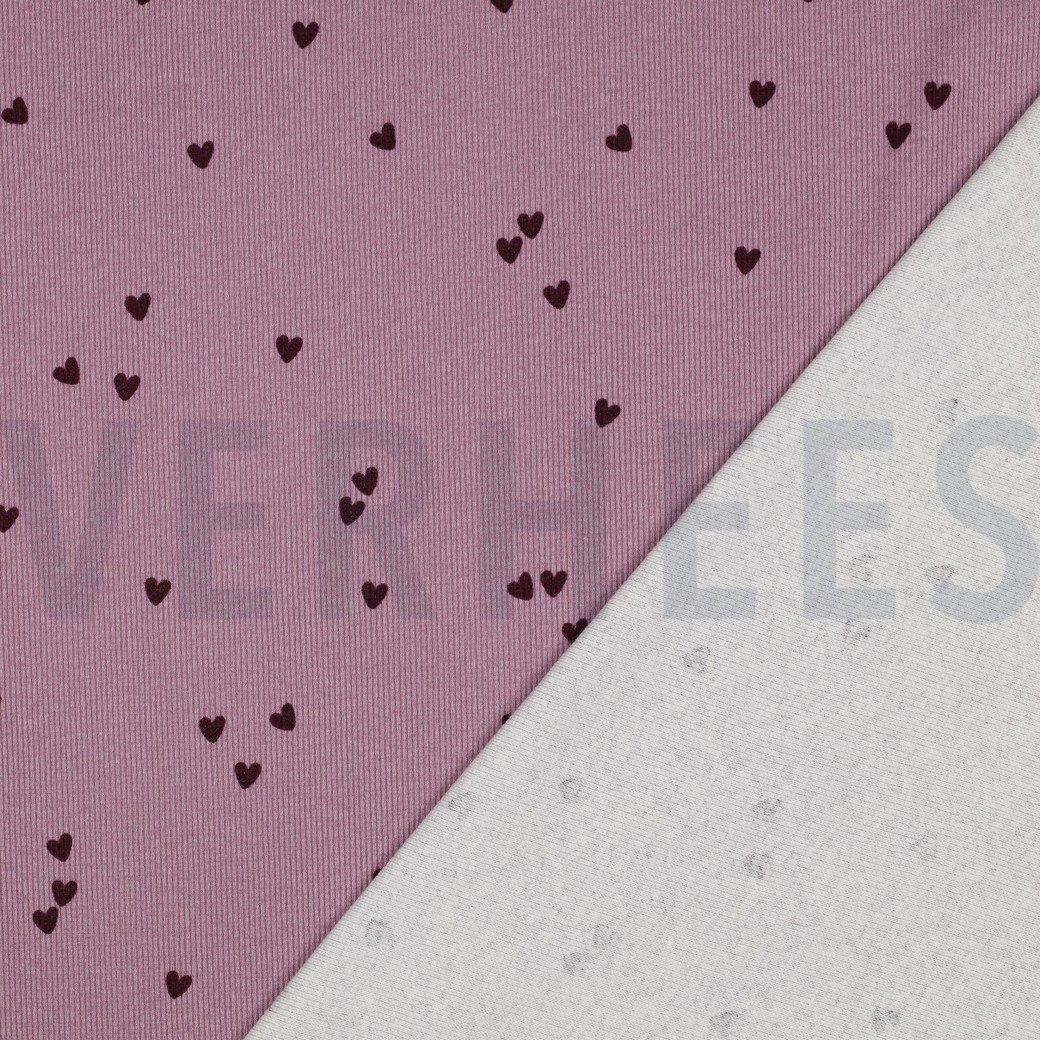 RIB JERSEY HEARTS MAUVE #4
