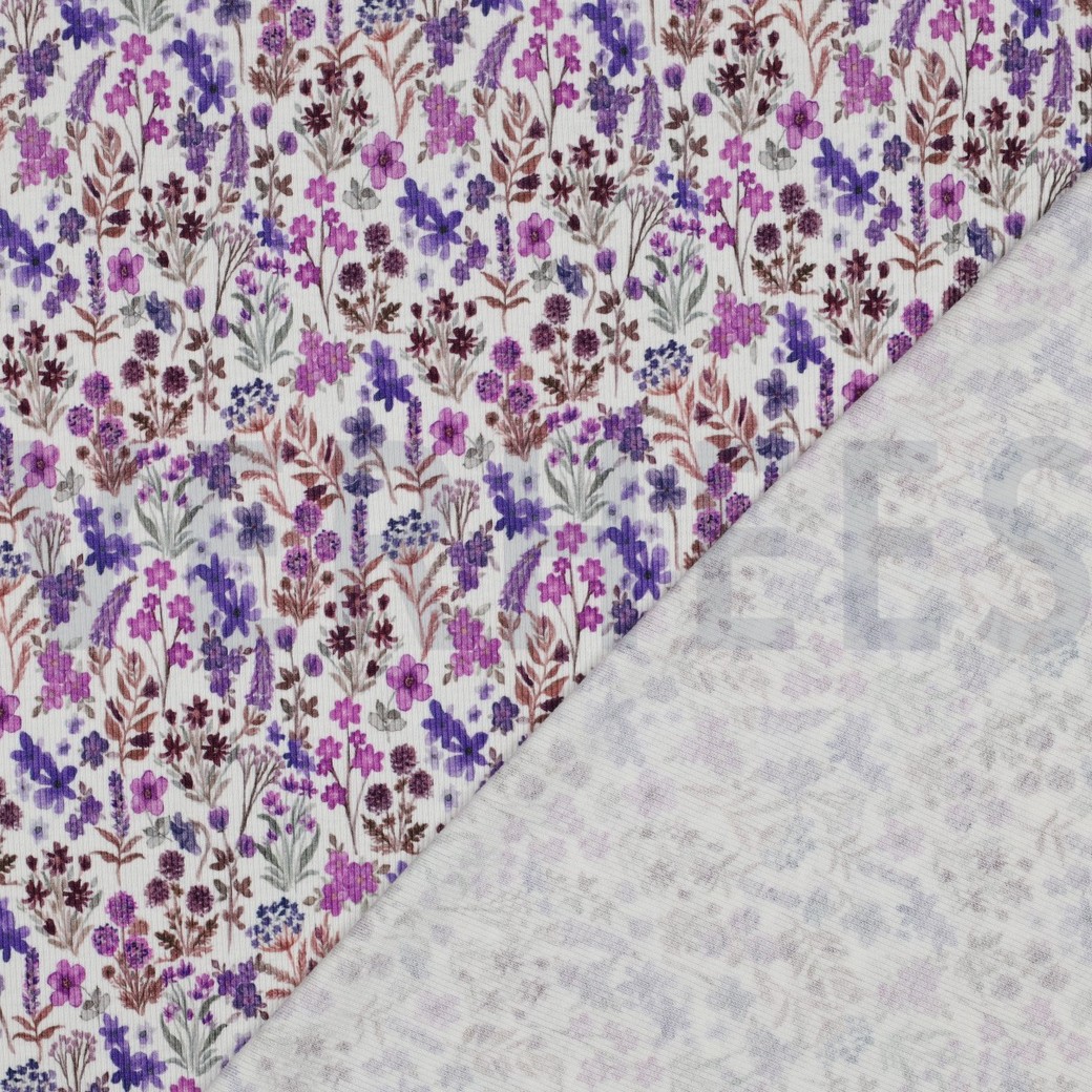 RIB JERSEY DIGITAL FLOWERS COBALT #4