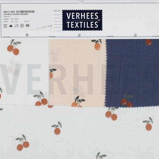 DOUBLE GAUZE SINAASAPPELS JEANSBLAUW #7