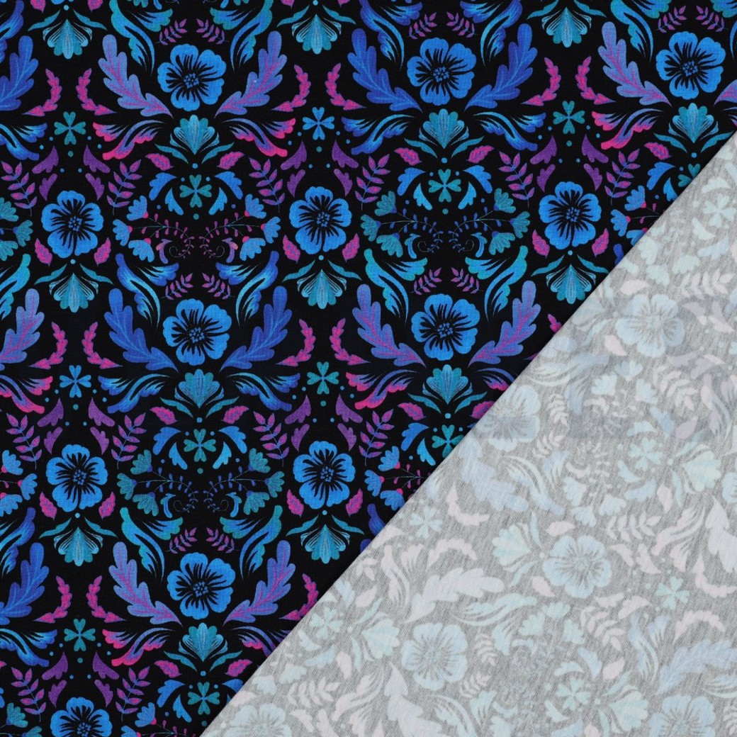 JERSEY DIGITAL FLOWERS BLACK #4