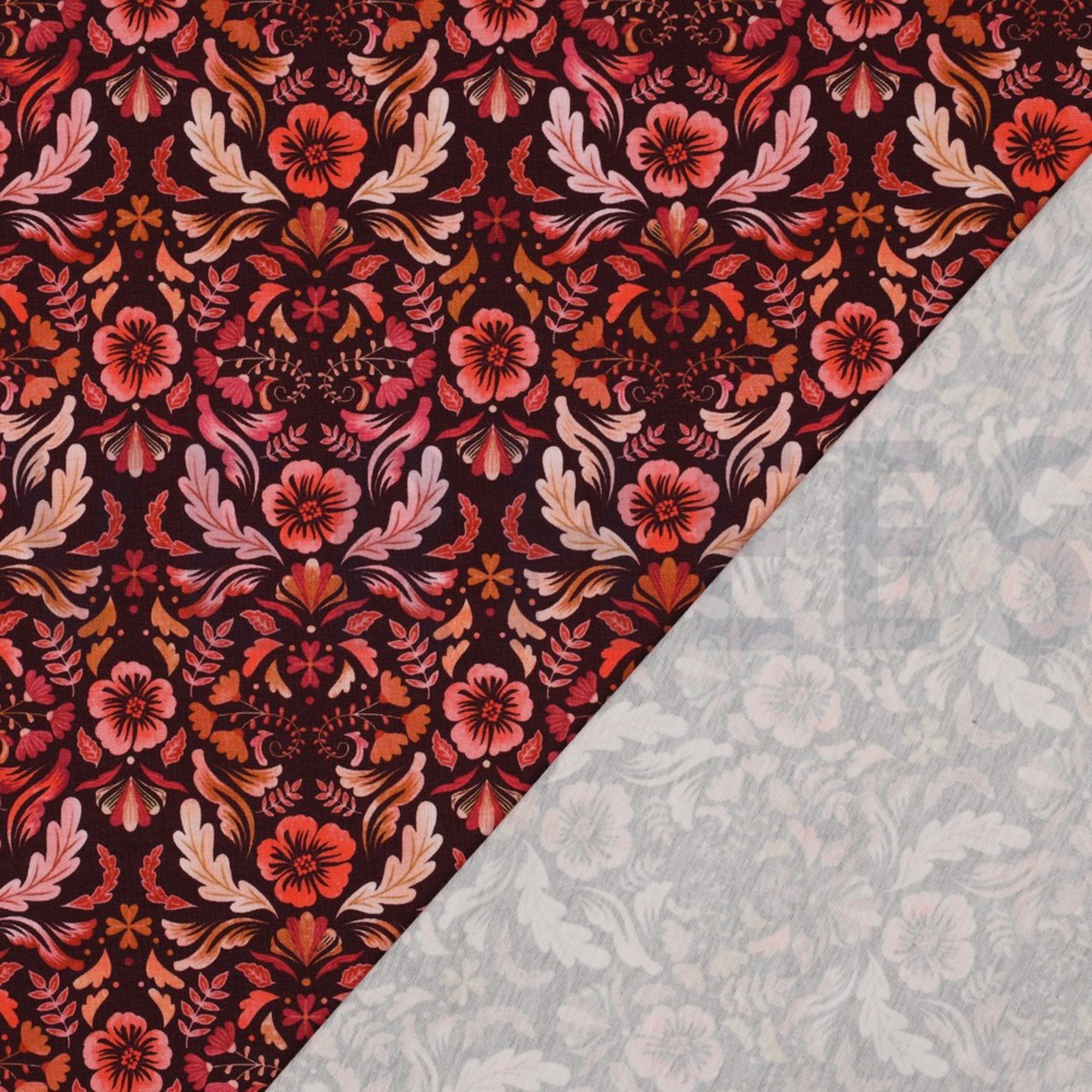 JERSEY DIGITAL FLOWERS DARK RED (high resolution) #4