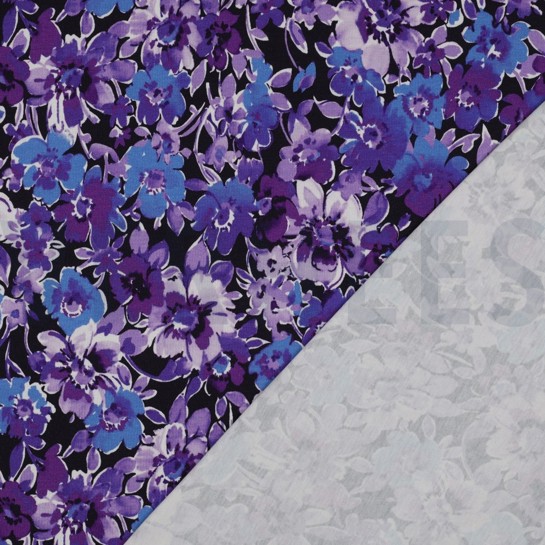 JERSEY DIGITAL FLOWERS NAVY #7