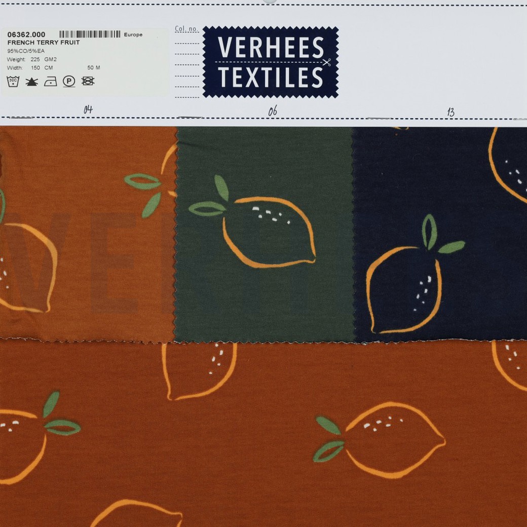 FRENCH TERRY FRUIT ARMY GREEN #4