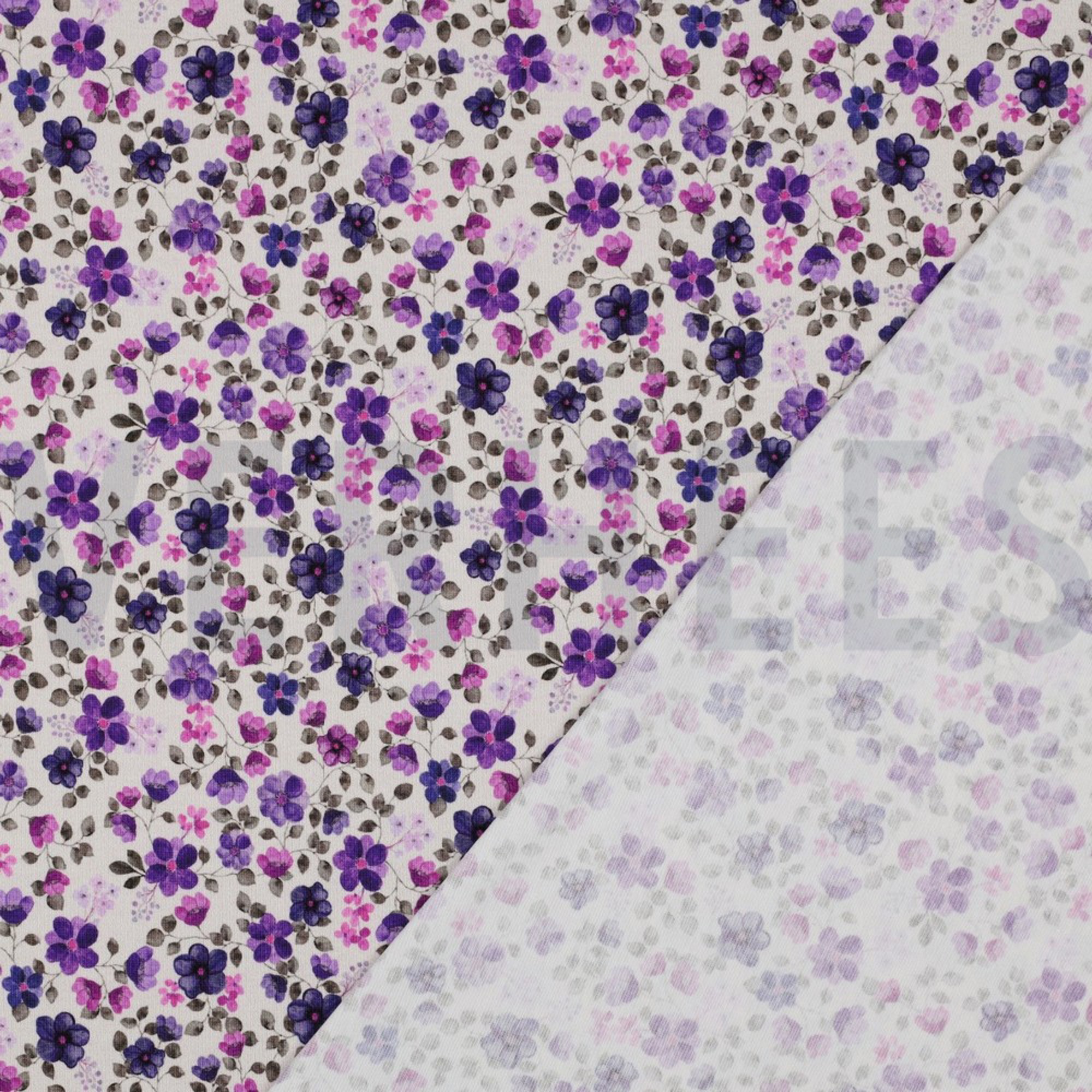 JERSEY GOTS DIGITAL FLOWERS OFF-WHITE / PURPLE (high resolution) #4
