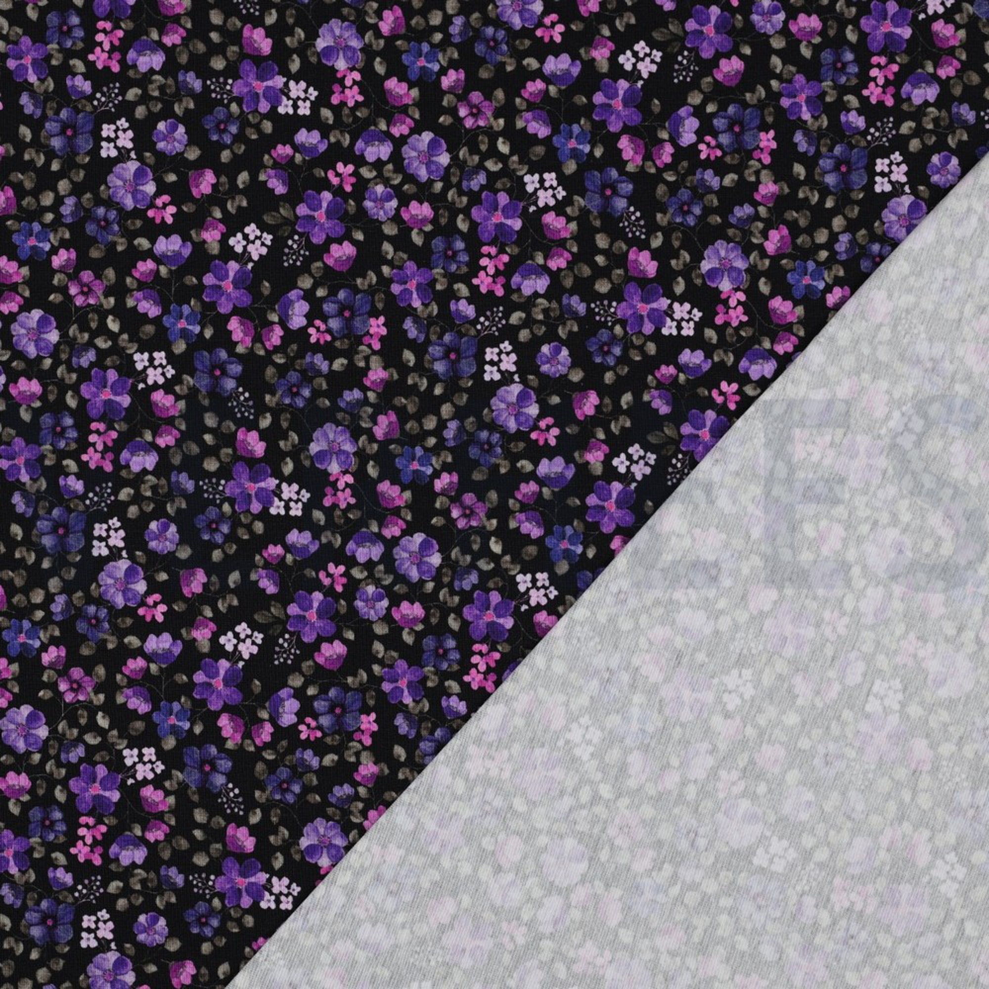 JERSEY GOTS DIGITAL FLOWERS NAVY / PURPLE (high resolution) #4