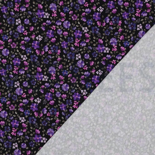 JERSEY GOTS DIGITAL FLOWERS NAVY/ PURPLE #7