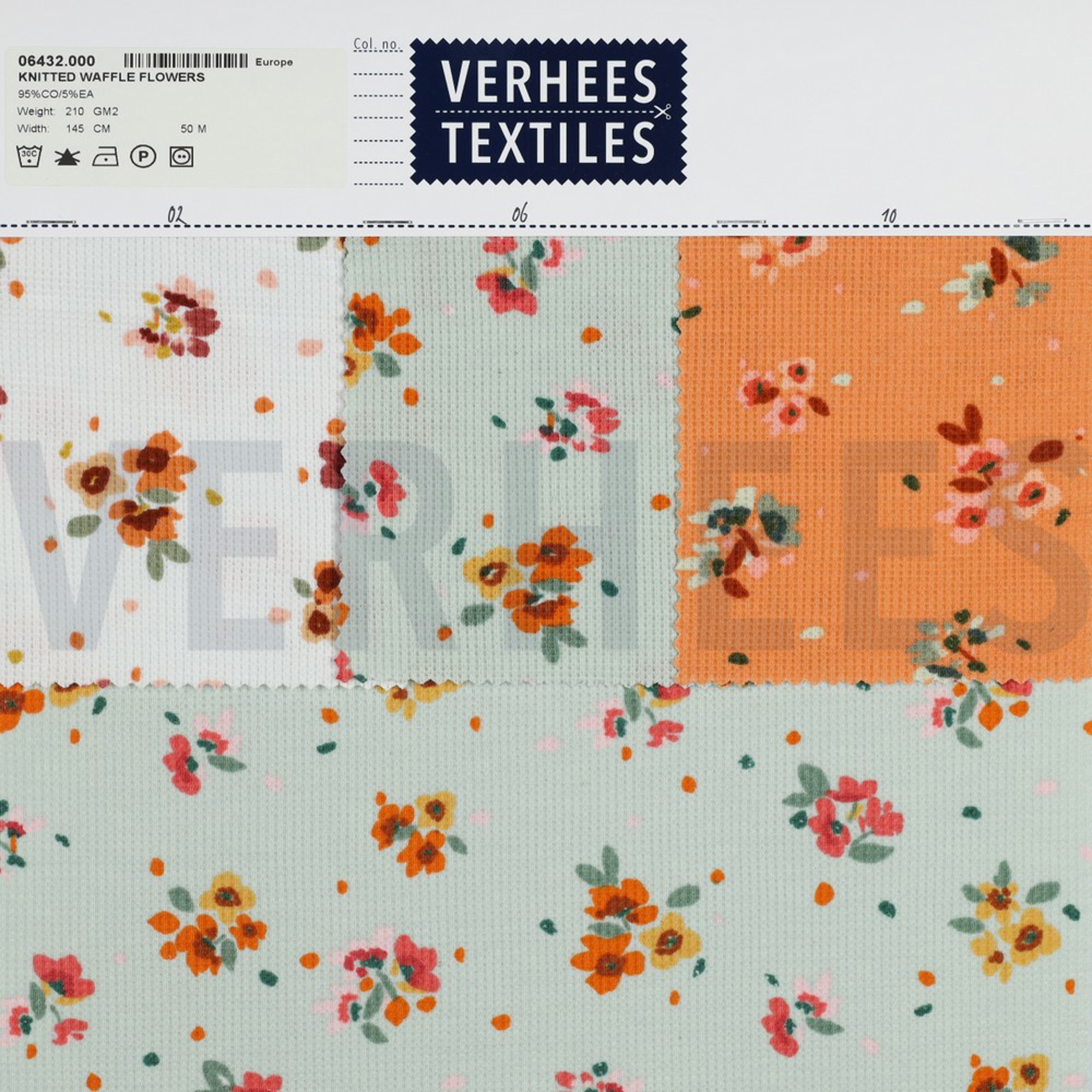WAFFLE JERSEY FLOWERS SALMON (high resolution) #4