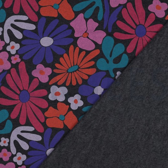 SWEAT MELANGE FLOWERS INDIGO #7